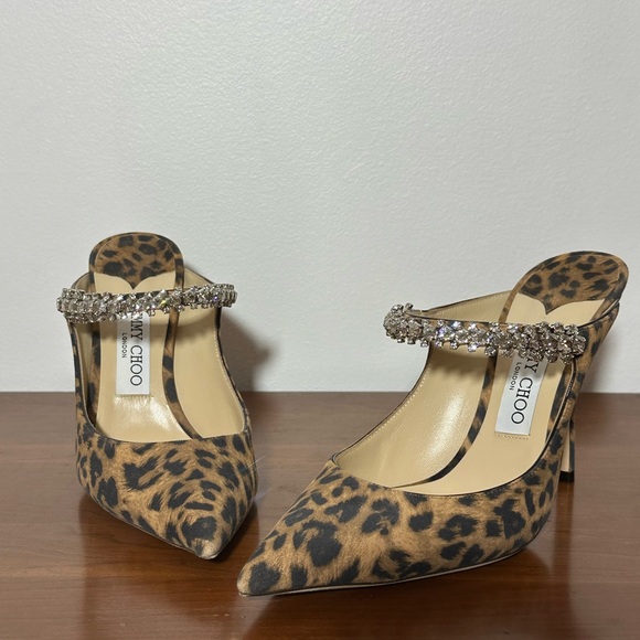JIMMY CHOO
Women's Bing 100 Embellished Leopard
Print High Heel Mules - Picture 2 of 8